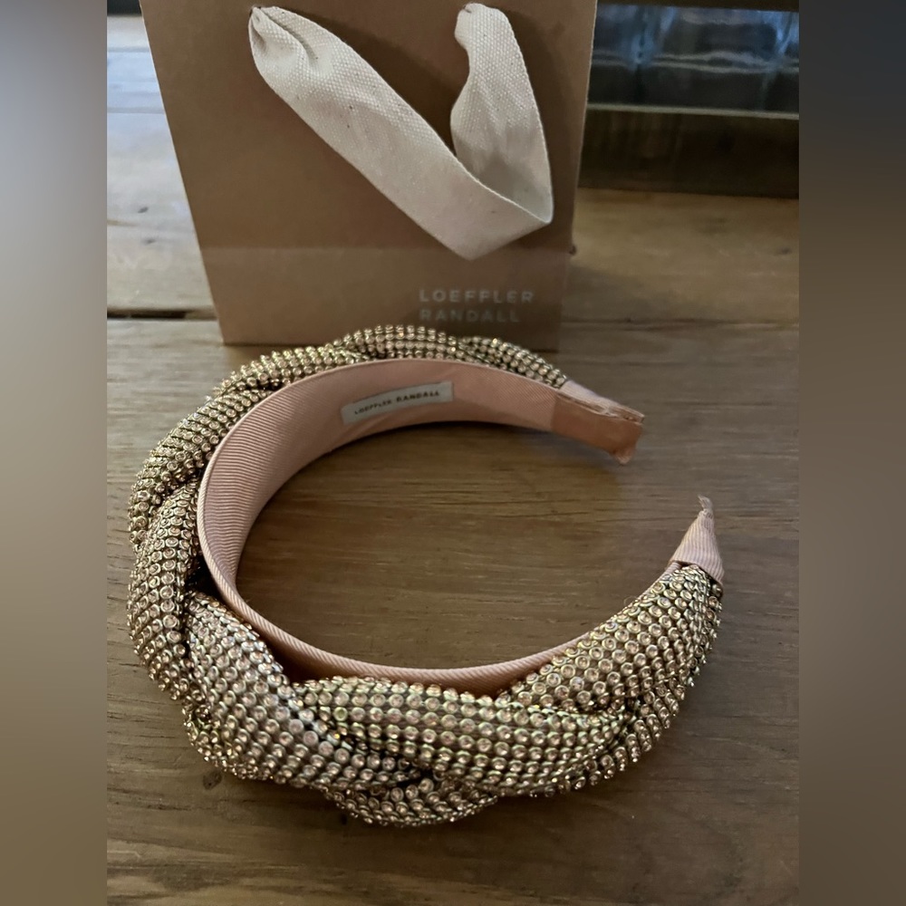 Loeffler Randall bijou headband pink/ gold crystal NEW without tags.